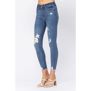Fashionably Late Judy Blue High Rise Cropped Destroyed Skinny *FINAL SALE