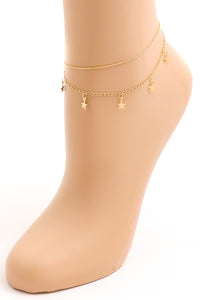 Dainty Layered Star Anklet - Gold *FINAL SALE