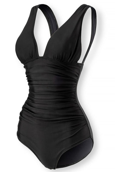 Vacay Vibe Deep Plunging Swimsuit - Black *FINAL SALE