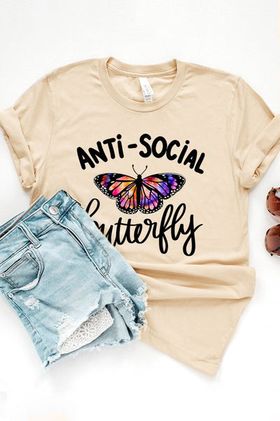 Anti-Social Butterfly Graphic Tee