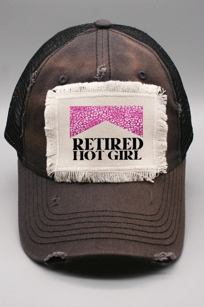Pink Leopard Retired Hot Girl Patch Trucker Hat