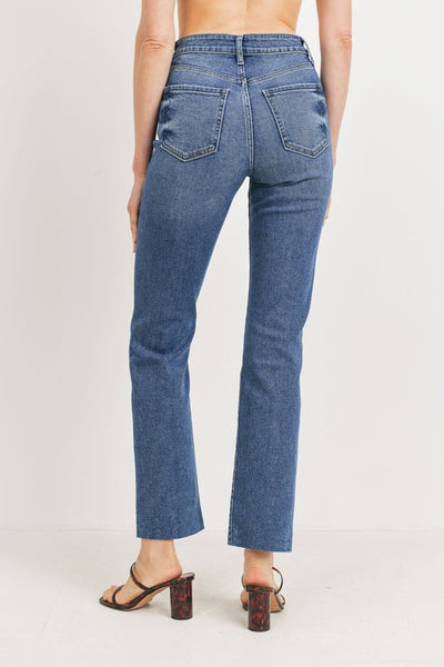 JBD HIGH RISE KNEE BUST STRAIGHT JEANS