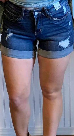Goin' Coastal Judy Blue Boyfriend Cuffed Denim Shorts - Also in Curvy