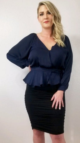 Envie Peplum Wrap Blouse