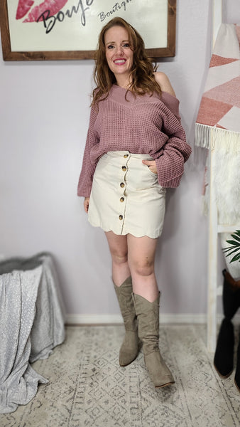 Uptown Girl Natural Mini Skirt *FINAL SALE