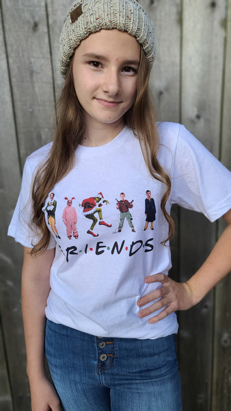 Friends Chistmas Movie Character Graphic Tee