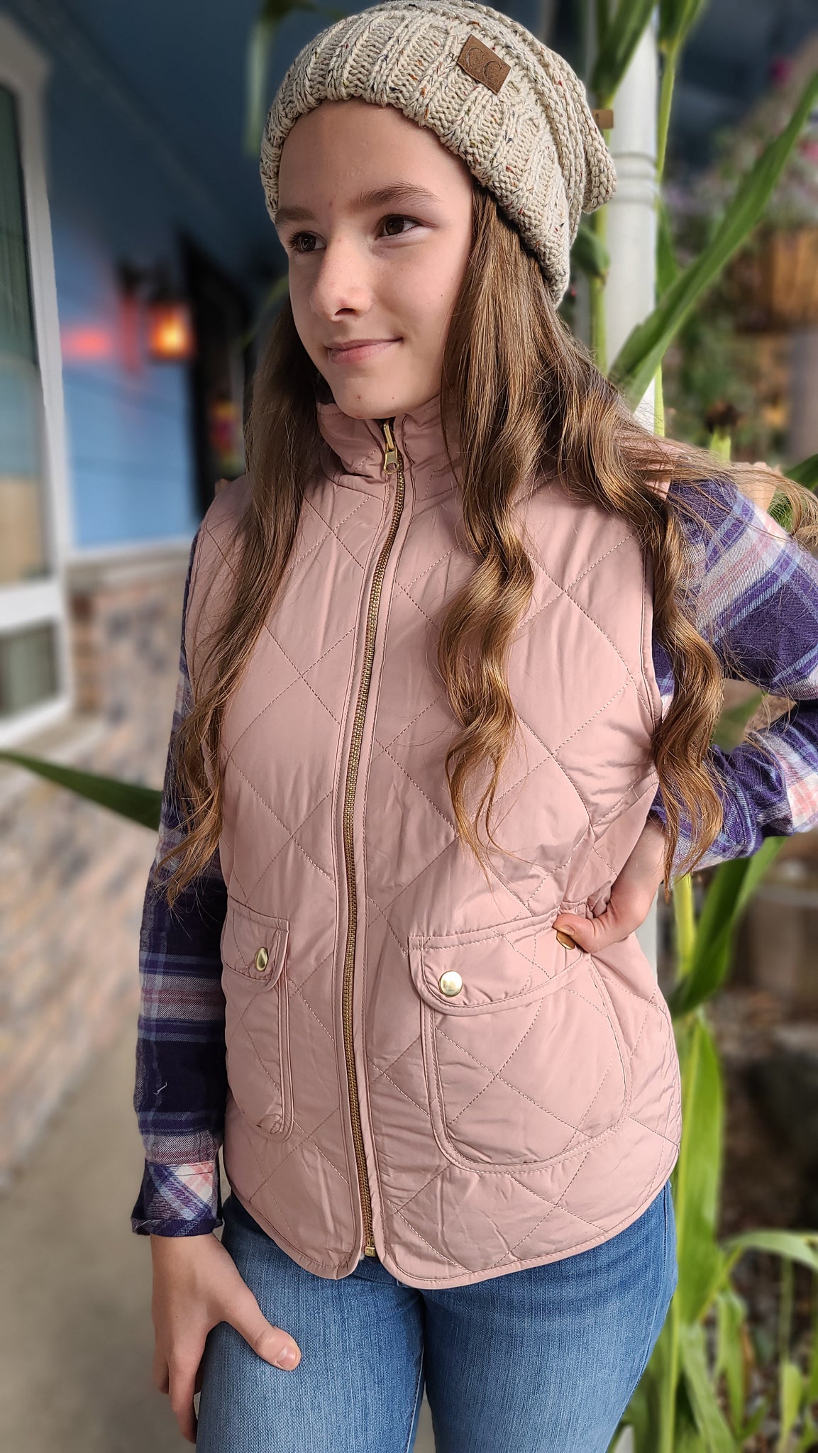 2 Sides To The Story Reversible Vest -Blush *FINAL SALE