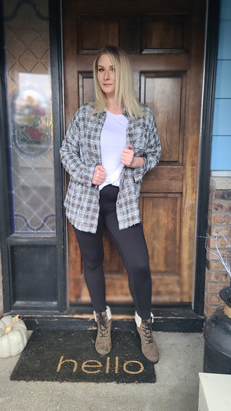 Make You Miss Me Oversized Flannel - Olive *FINAL SALE