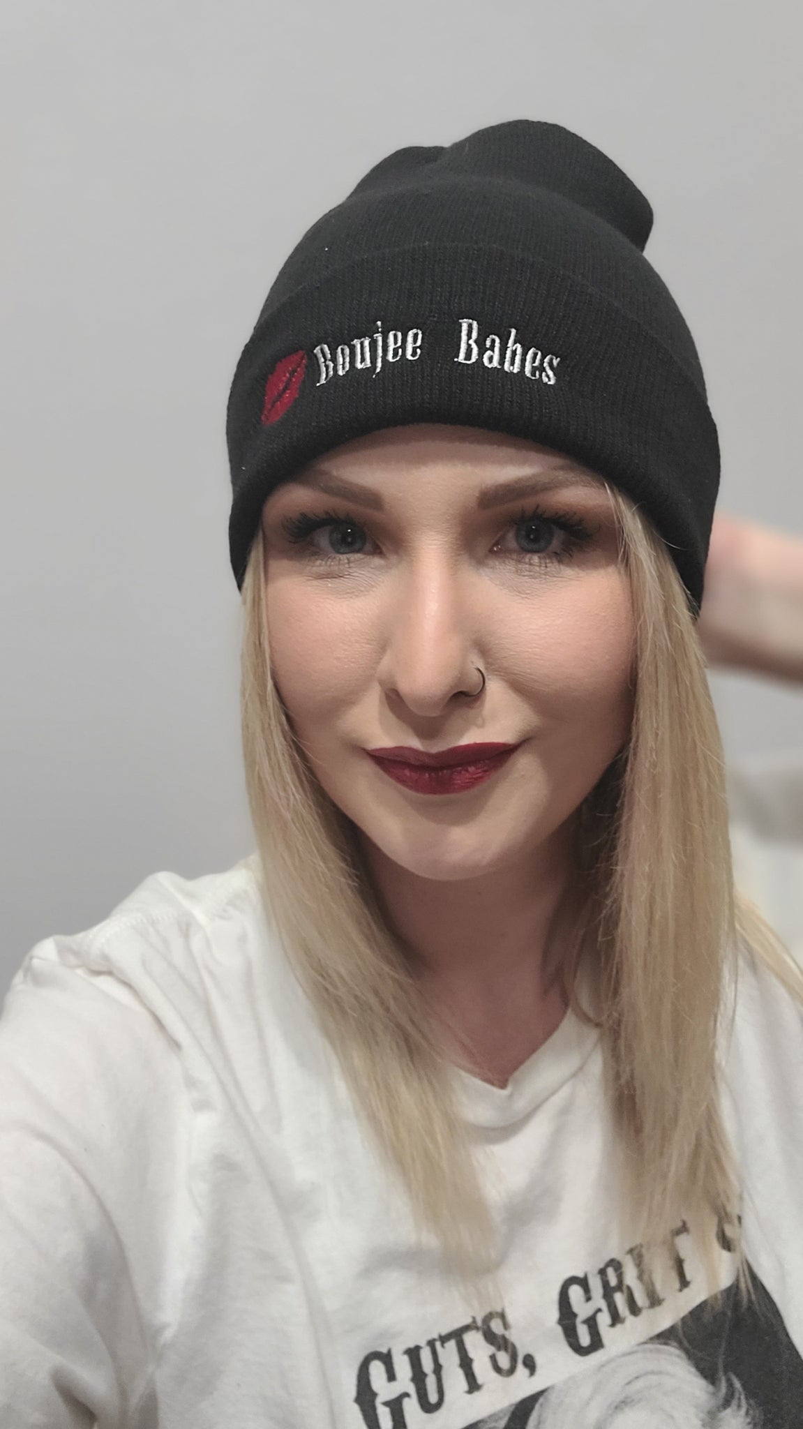 Boujee Babes Embroidered Beanie - Black