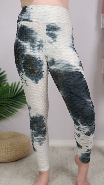 OMG Becky Tie Dye Active Yoga Leggings - Ivory *FINAL SALE