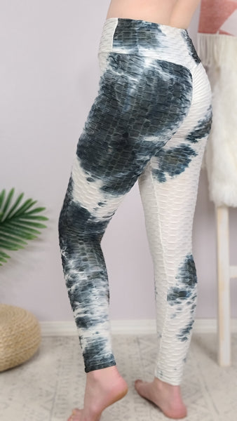 OMG Becky Tie Dye Active Yoga Leggings - Ivory *FINAL SALE