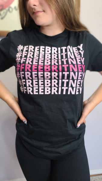#FreeBritney Print Graphic Tee - Black