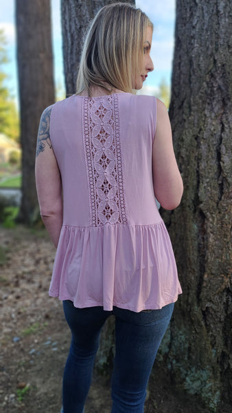 Cadence Ruffled Tank - Blush *FINAL SALE