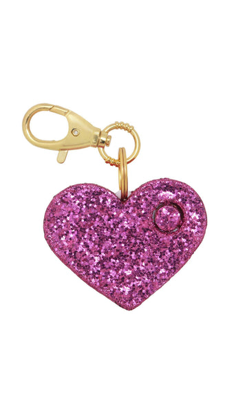 Pink Glitter Heart Personal Alarm